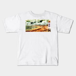 Elie Shorefront [Digital Landscape and Architecture Illustration] Scottish Seaside Towns 2 Kids T-Shirt